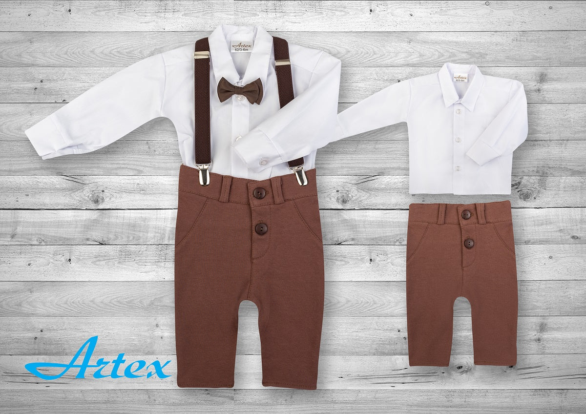 Set with suspenders brown