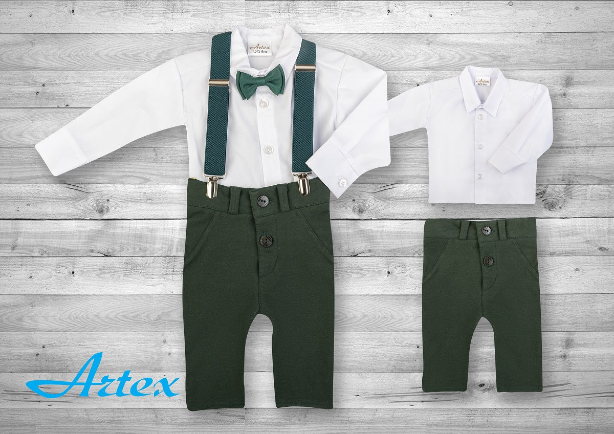 Set with suspenders green