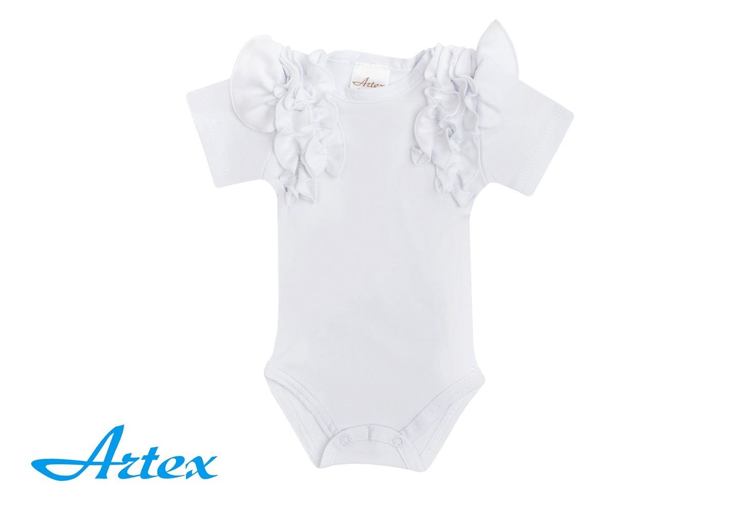 Bodysuit with frill short sleeves