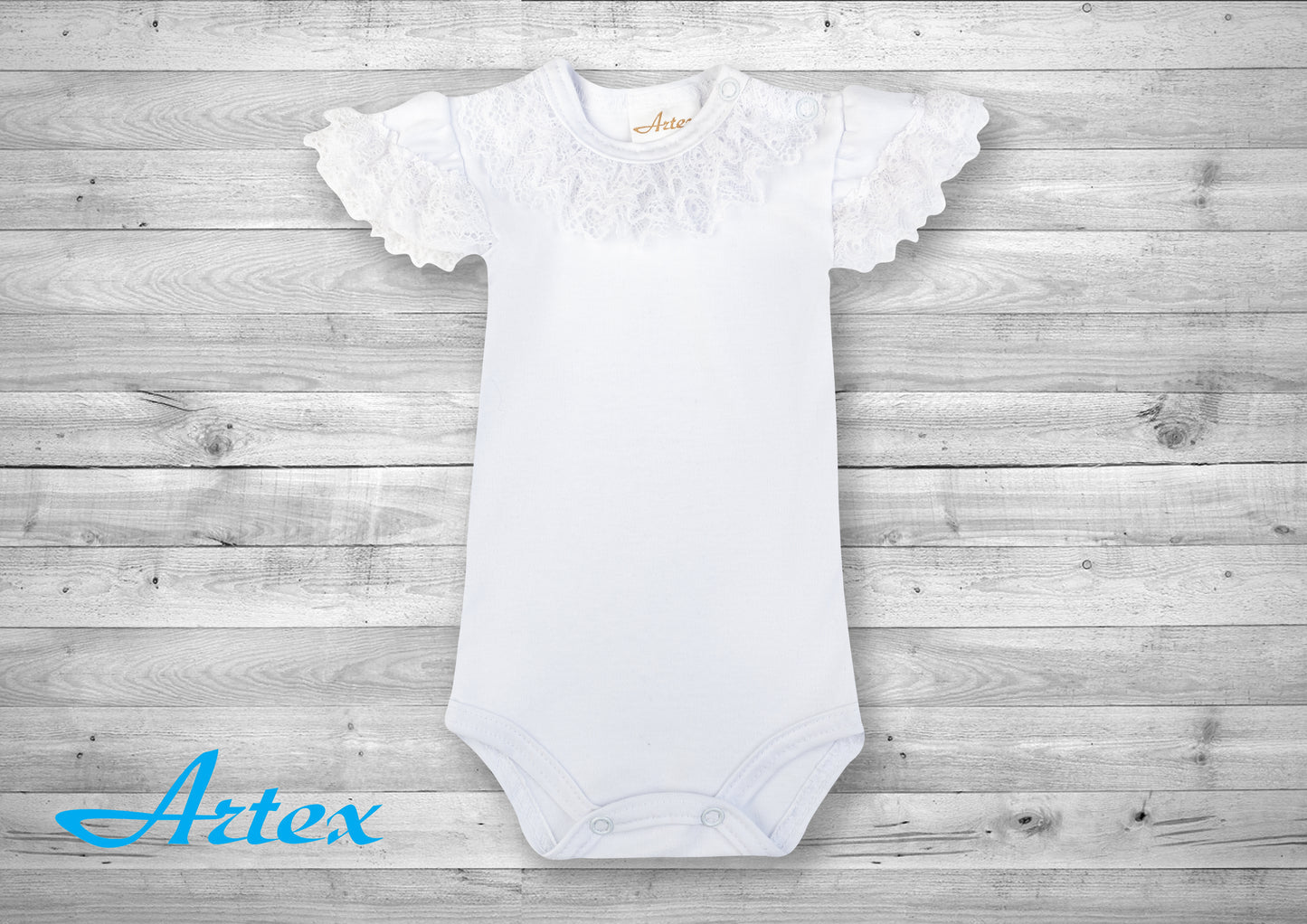 Girls' bodysuit 3 laces short sleeve