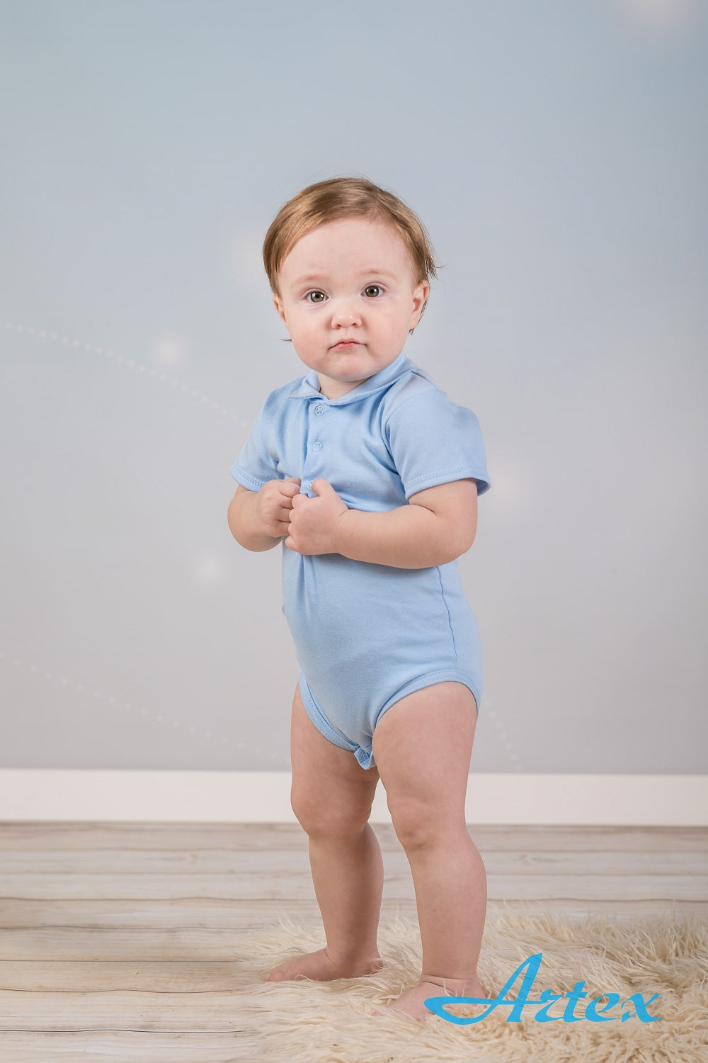 Boy ’s polo bodysuit short sleeve