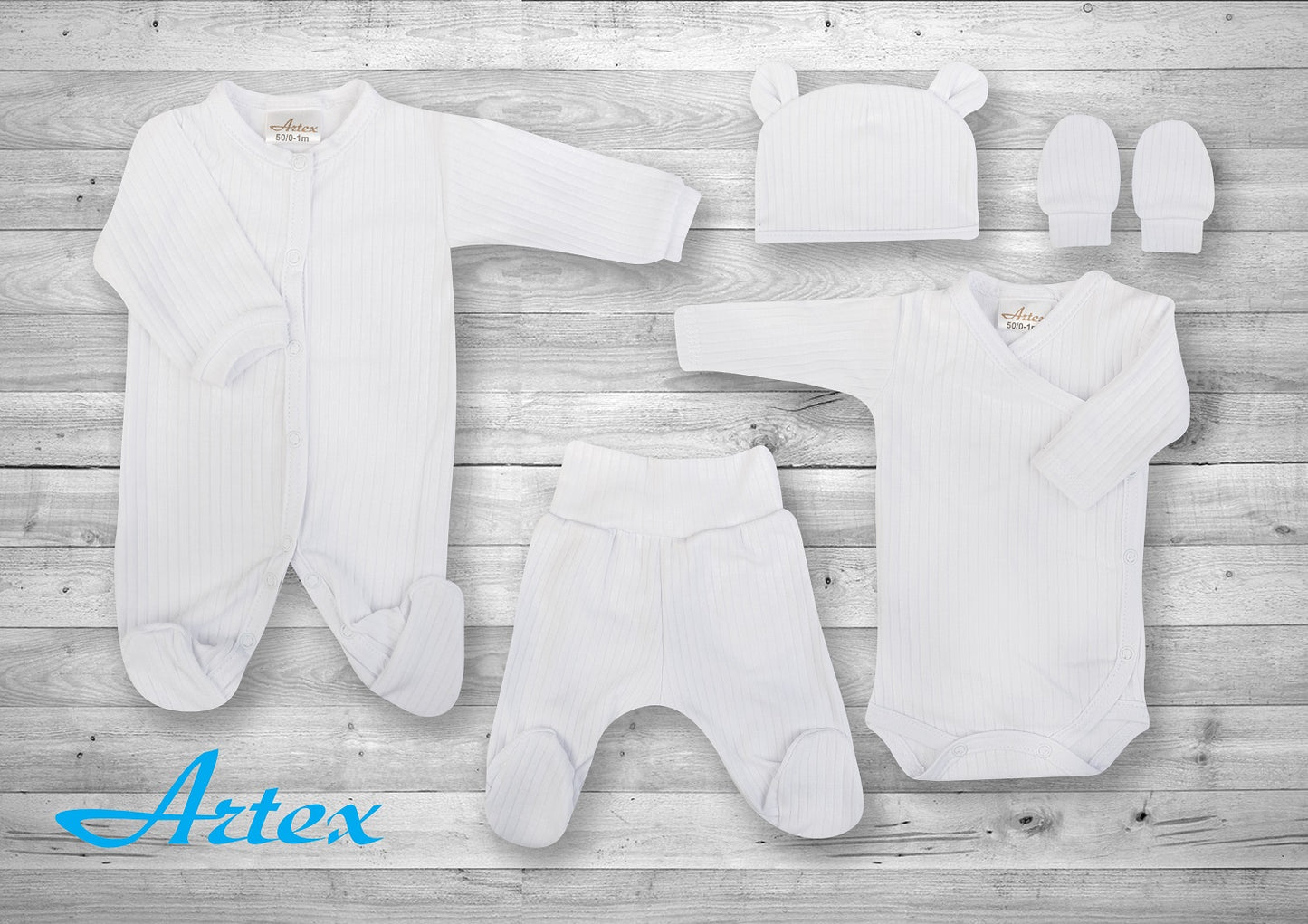 Newborn’s layette ribbed